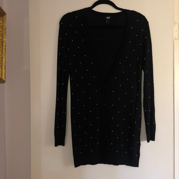 V-Neck Pearl Cardigan - Picture 3 of 9